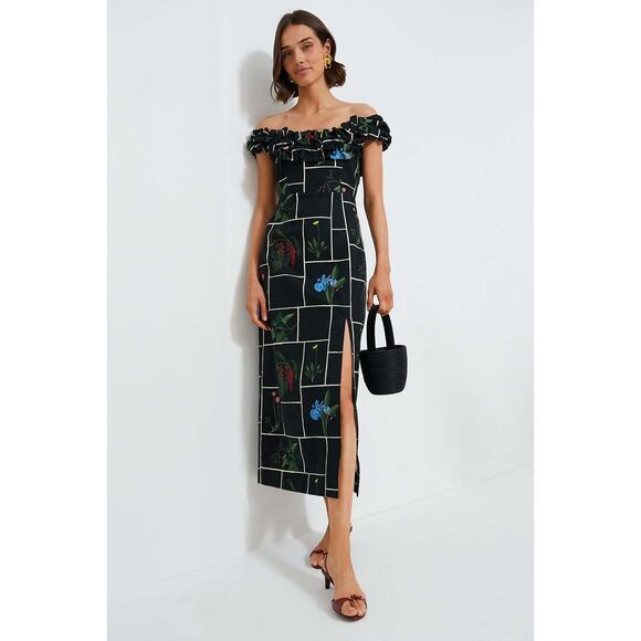 TUCKERNUCK Black Fresher Buds Suze Dress Size 4 NWT Retail $198 Tuckernuck - Picture 1 of 6
